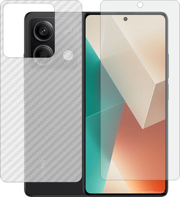 MOBART Front and Back Tempered Glass for Redmi Note 13 (Front 9H Hardness Matte & Carbon Fiber Skin for Back)(Pack of 2)