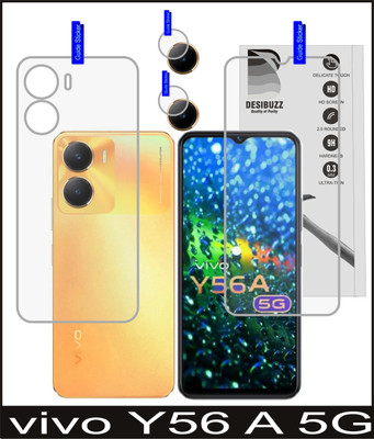 DESIBUZZ Front and Back Tempered Glass for vivo Y56 A 5G, (Flexible)(Pack of 3)