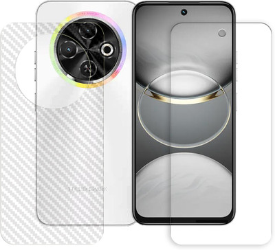 ARBAN Front and Back Tempered Glass for Tecno Spark 30C 4G (1 FRONT TEMPERED GLASS AND 1 BACK CARBON FIBER SKIN PROTECTOR)(Pack of 1)