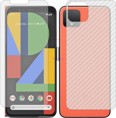 Fasheen Front and Back Tempered Glass for GOOGLE PIXEL 4 (Front Matte Finish & Back 3d Carbon Fiber)(Pack of 2)