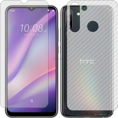 Fasheen Front and Back Tempered Glass for HTC WILDFIRE E3 (Front Matte Finish & Back 3d Carbon Fiber)(Pack of 2)