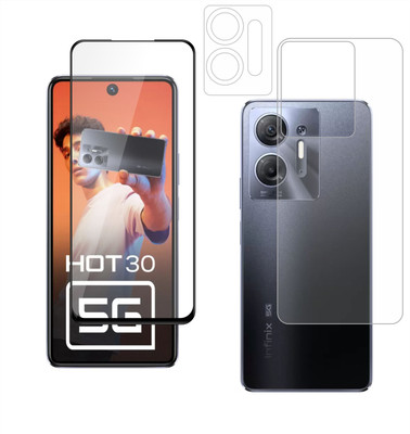 Ten To 11 Front and Back Tempered Glass for Infinix Hot 30 5G, Infinix Hot 30 5G [With Rear Camera Lens Guard](Pack of 3)