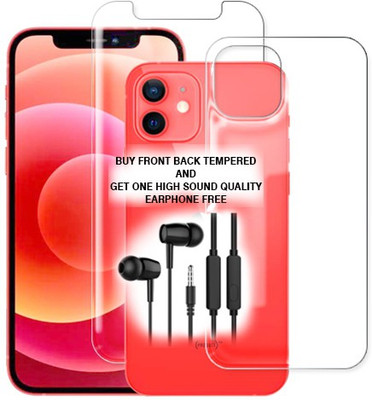 ARBAN Front and Back Tempered Glass for Apple iPhone 12 FRONT BACK TEMPERED GLASS BUY AND GET EARPHONE FREE(Pack of 1)