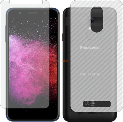 TELTREK Front and Back Tempered Glass for PANASONIC ELUGA I7 (Front Matte Finish & Back 3d Carbon Fiber)(Pack of 2)