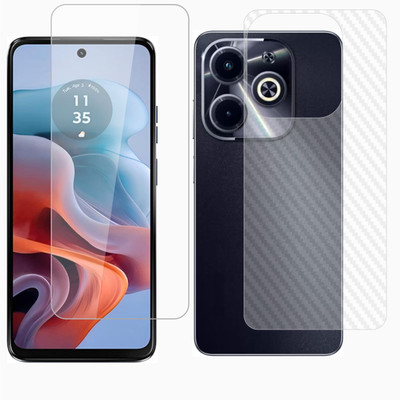 Vatsin Front and Back Tempered Glass for Infinix Hot 40i, Infinix Hot 40i [Back Carbon Fiber](Pack of 2)