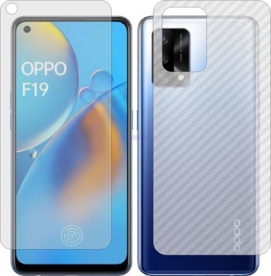 Fasheen Front and Back Tempered Glass for OPPO F19 CPH2219 (Front Matte Finish & Back 3d Carbon Fiber)(Pack of 2)