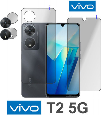 PONDRIK Front and Back Tempered Glass for vivo T2 5G(Pack of 3)