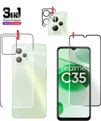 chakoor Front and Back Tempered Glass for Realme C35(Pack of 3)