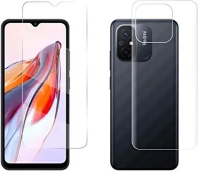 Quicknick Front and Back Tempered Glass for Redmi 12C, Front Screen and Back side fully Covered Tempered Glass(Pack of 2)