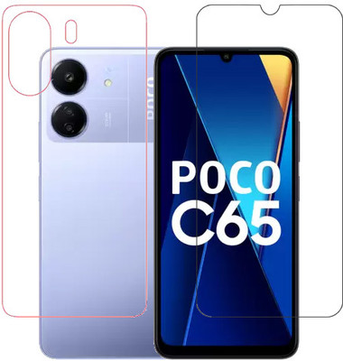 ECMERED Front and Back Tempered Glass for Poco C65(Pack of 1)