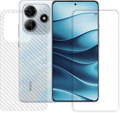 ARBAN Front and Back Tempered Glass for Xiaomi Redmi Note 14 5G Tempered Glass Screen Protector | Anti-Scratch | Edge to Edge Full Coverage | 9H Hardness (1 FRONT TEMPERED GLASS AND 1 BACK CARBON FIBER SKIN)(Pack of 1)