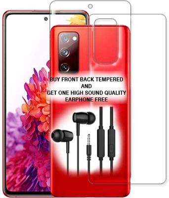 SOMTONE Front and Back Tempered Glass for Samsung Galaxy S20 FE FRONT BACK TEMPERED GLASS BUY AND GET EARPHONE FREE(Pack of 1)