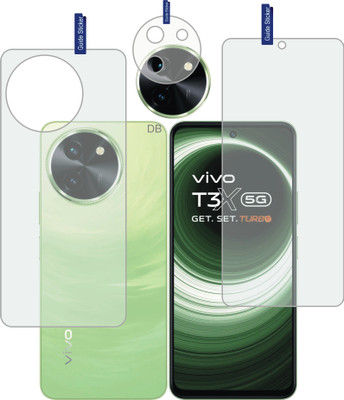 Screen Protector Front and Back Tempered Glass for VIVO T3X 5G(Pack of 3)