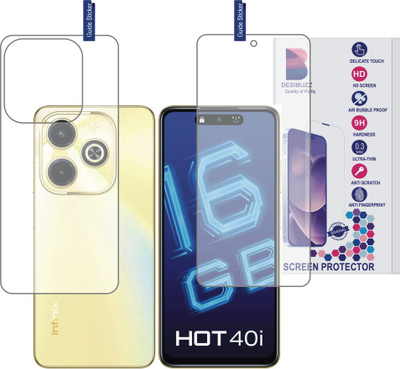 DESIBUZZ Front and Back Tempered Glass for Infinix HOT 40i, (Flexible)(Pack of 2)