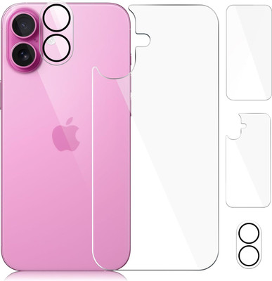 CASELIA Front and Back Tempered Glass for Apple iPhone 16, iPhone 16 Front and Back Screen Protector(Pack of 3)