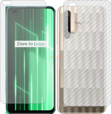 TELTREK Front and Back Tempered Glass for REALME X50 5G MASTER EDITION (Front Matte Finish & Back 3d Carbon Fiber)(Pack of 2)