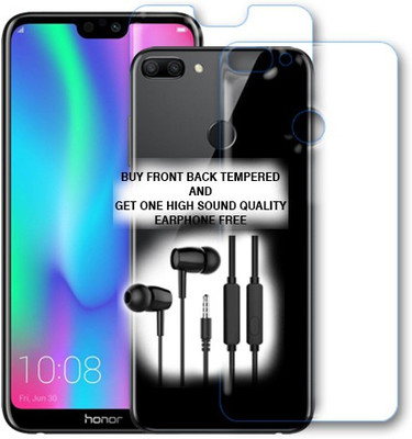 SOMTONE Front and Back Tempered Glass for Honor 9N FRONT BACK TEMPERED GLASS BUY AND GET EARPHONE FREE(Pack of 1)