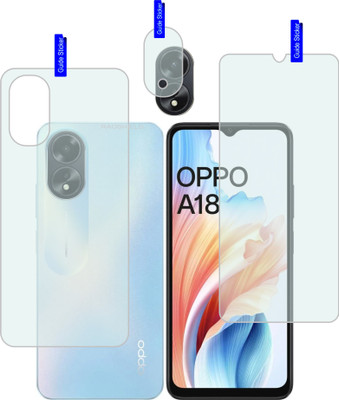 RAOSHIELD Front and Back Tempered Glass for OPPO A18, (Flexible)(Pack of 3)