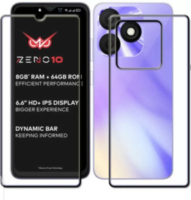 DOWRVIN Front and Back Tempered Glass for ITEL ZENO 10(Pack of 2)