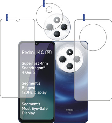 Flp1onBuy Front and Back Tempered Glass for REDMI 14C 5G With Camera lens(Pack of 3)
