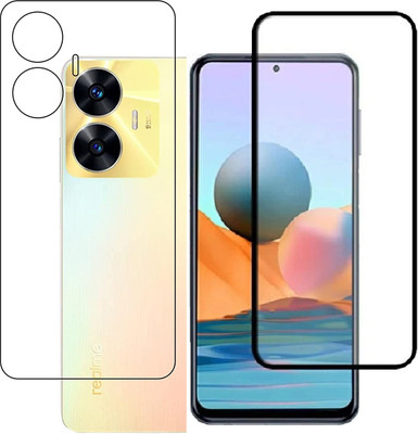 Casesily Front and Back Tempered Glass for Realme C55 Front 11D Glass Back Flexible Trink (Not Glass)(Pack of 2)