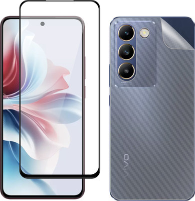 Vatsin Front and Back Tempered Glass for ViVO Y200e 5G, ViVO Y200e 5G [Back Carbon Fiber](Pack of 2)