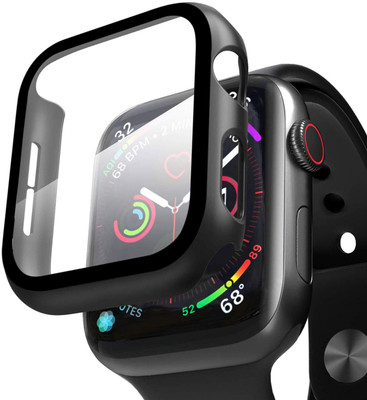 RALGUAT Front and Back Tempered Glass for Apple Watch Series 3 (38mm case) | Bumper + Glass Snap on Face Cover Full Coverage Screen Protector of Thin Plated Case PC(Pack of 1)
