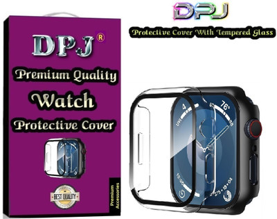 DPJ Edge To Edge Tempered Glass for Compatible with Apple Watch Series 7(45mm), Hard Matte Silicone Protection Front Case Cover with Attached Screen Protector,Scratch-Resistant, Ultra-Thin Full Coverage(Transparent)(Watch not included)(Pack of 2)