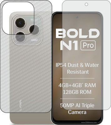 Fasheen Front and Back Tempered Glass for Lava Bold N1 Pro(Pack of 2)