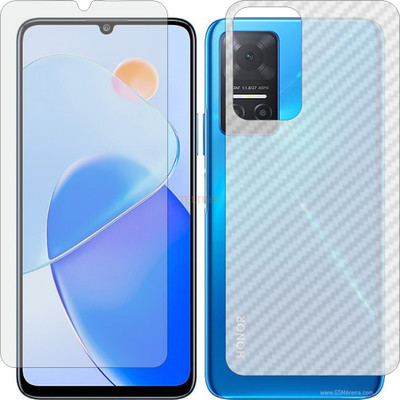 TELTREK Front and Back Tempered Glass for HUAWEI HONOR PLAY 6T (Front Matte Finish & Back 3d Carbon Fiber)(Pack of 2)