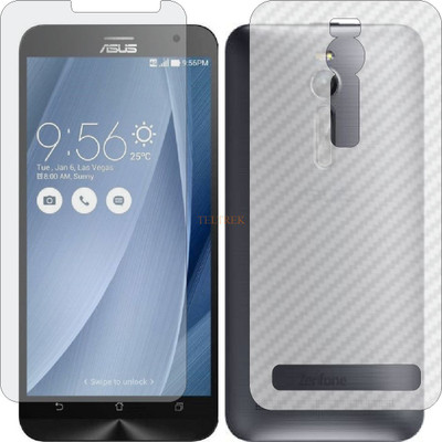 TELTREK Front and Back Tempered Glass for ASUS ZENFONE 2 ZE551ML (Front Matte Finish & Back 3d Carbon Fiber)(Pack of 2)