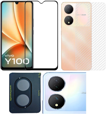 COVER CAPITAL Front and Back Tempered Glass for Vivo Y100A(Pack of 3)