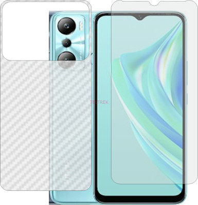 TELTREK Front and Back Tempered Glass for INFINIX HOT 20i (Front Matte Finish & Back 3d Carbon Fiber)(Pack of 2)
