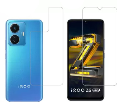 SOLIVAGANT Front and Back Tempered Glass for IQOO Z6(Pack of 2)