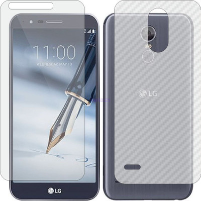 Fasheen Front and Back Tempered Glass for LG STYLO 3 (Front Matte Finish & Back 3d Carbon Fiber)(Pack of 2)