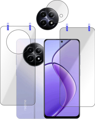 PONDRIK Front and Back Tempered Glass for Realme 12X 5G, Realme 12 5G(Pack of 3)