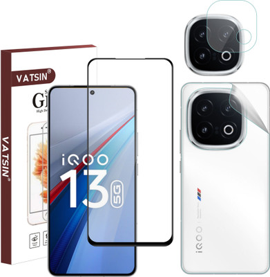 Vatsin Front and Back Tempered Glass for iQOO 13 5G, iQOO 13 5G [With Rear Camera Lens Guard](Pack of 3)