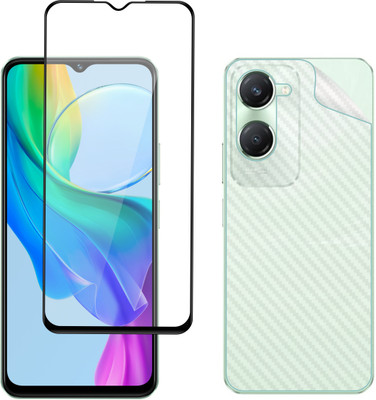 Vatsin Front and Back Tempered Glass for ViVO Y28S 5G, ViVO Y28S 5G [Back Carbon Fiber](Pack of 2)