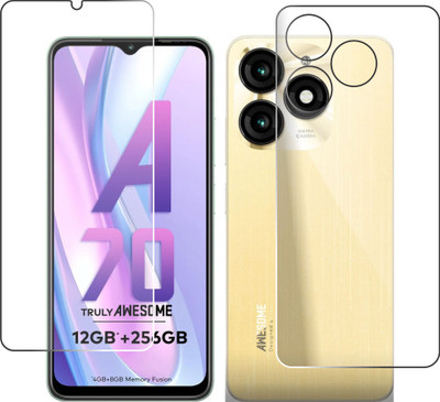 chakoor Front and Back Tempered Glass for Itel A70(Pack of 3)