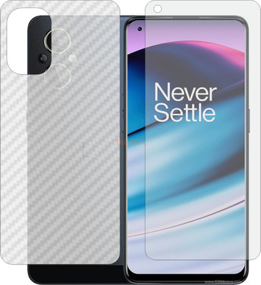 TELTREK Front and Back Tempered Glass for ONE PLUS NORD N20 5G (Front Matte Finish & Back 3d Carbon Fiber)(Pack of 2)