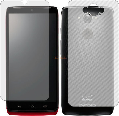 TELTREK Front and Back Tempered Glass for MOTOROLA MOTO DROID TURBO (Front Matte Finish & Back 3d Carbon Fiber)(Pack of 2)