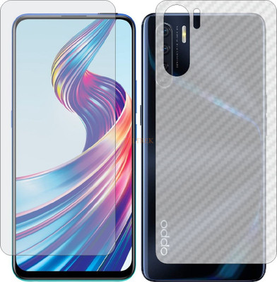 TELTREK Front and Back Tempered Glass for OPPO V15 (Front Matte Finish & Back 3d Carbon Fiber)(Pack of 2)