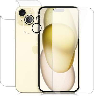 CASEKOO Front and Back Tempered Glass for APPLE iPhone 15(Pack of 3)