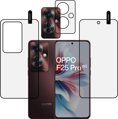 MOBKAVACH Front and Back Tempered Glass for OPPO F25 PRO 5G WITH CAMERA LENS PROTECTOR(Pack of 3)