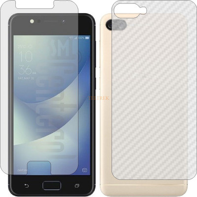 TELTREK Front and Back Tempered Glass for ASUS ZENFONE 4 MAX (Front Matte Finish & Back 3d Carbon Fiber)(Pack of 2)