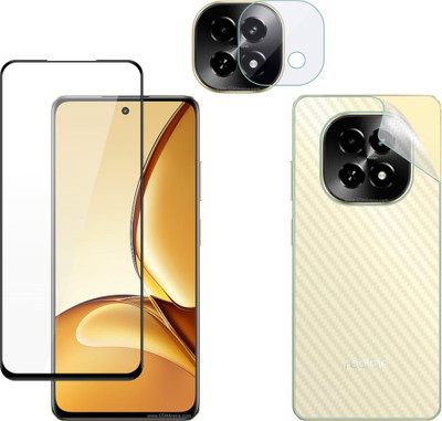 Vatsin Front and Back Tempered Glass for Realme C63 5G, Realme C63 5G [Back Carbon Fiber] [Rear Camera Lens Guard](Pack of 3)