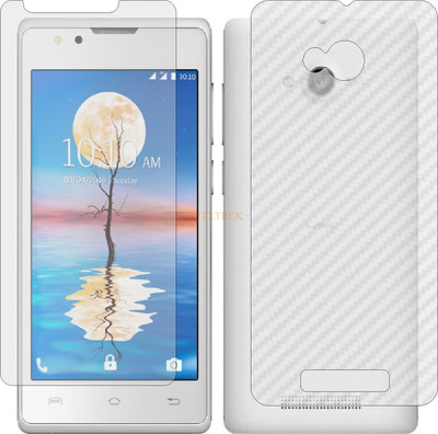 TELTREK Front and Back Tempered Glass for LAVA A59 (Front Matte Finish & Back 3d Carbon Fiber)(Pack of 2)