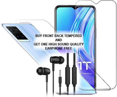 ARBAN Front and Back Tempered Glass for vivo Y21T FRONT BACK TEMPERED GLASS BUY AND GET EARPHONE FREE(Pack of 1)