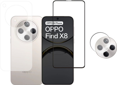 Olonga Front and Back Tempered Glass for Find X8, Oppo Find X8, Find X8 Oppo 5G, Oppo Find X8 5G(Pack of 3)