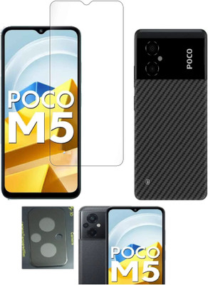 COVER CAPITAL Front and Back Tempered Glass for Poco M5(Pack of 3)